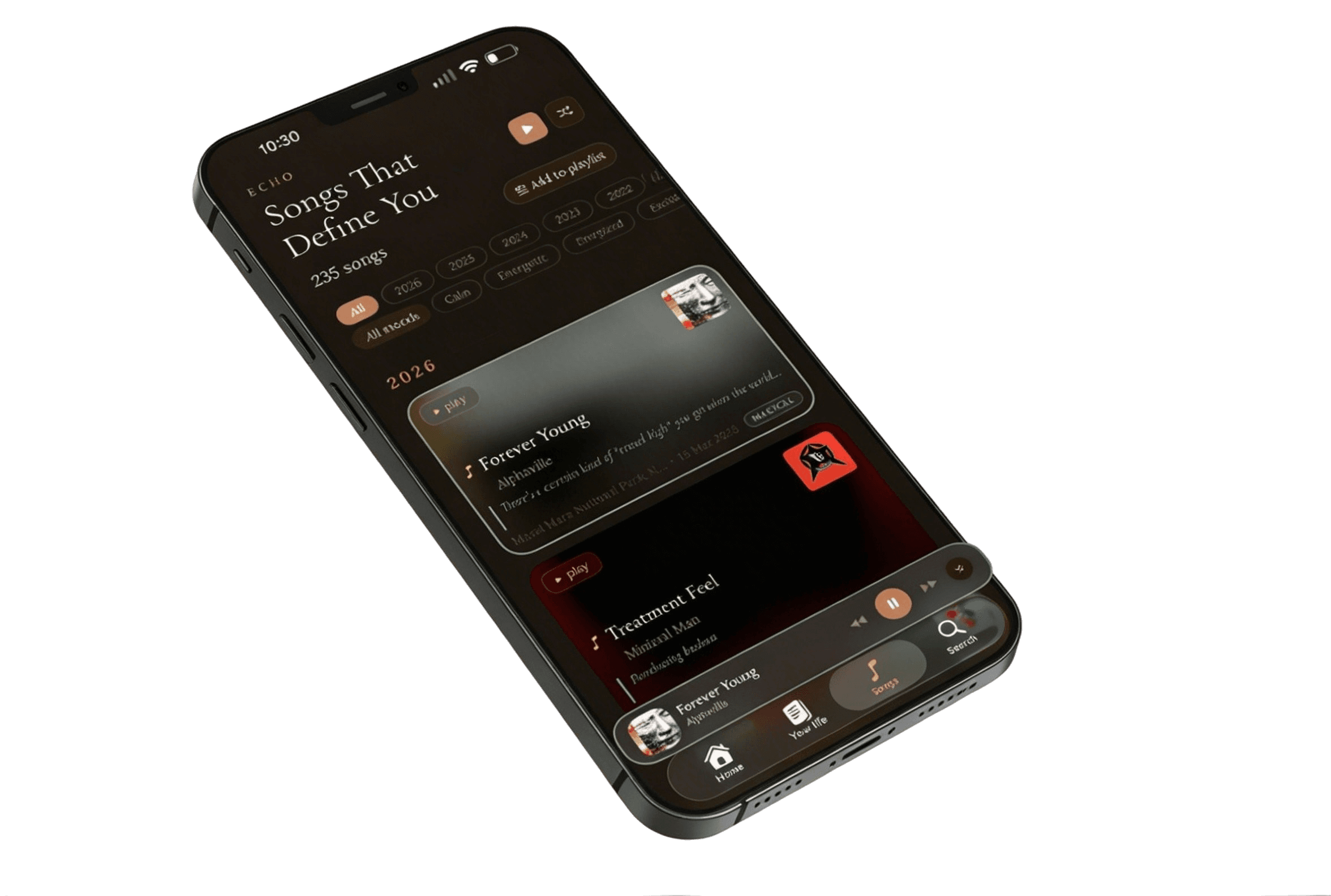 Echo library showing memories with different songs